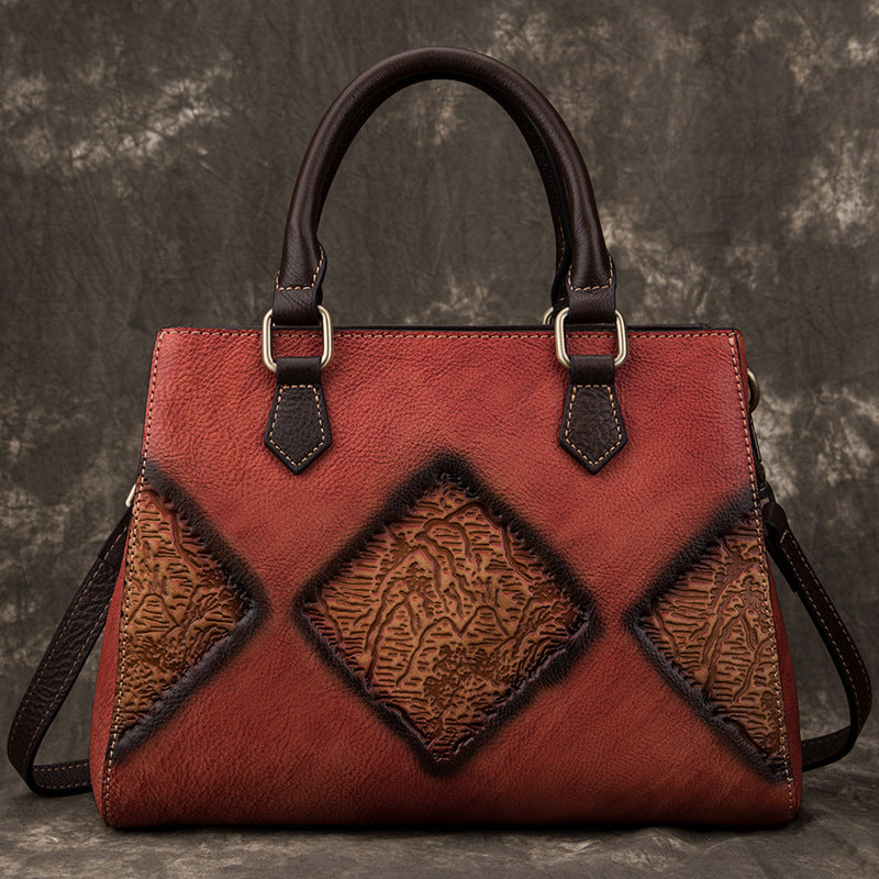 Womens Top Layer Cowhide Retro European Luxury Handbag