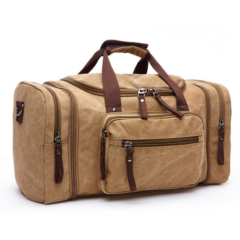 Men's High Capacity Canvas Travel Waterproof Soft Handbag Tote