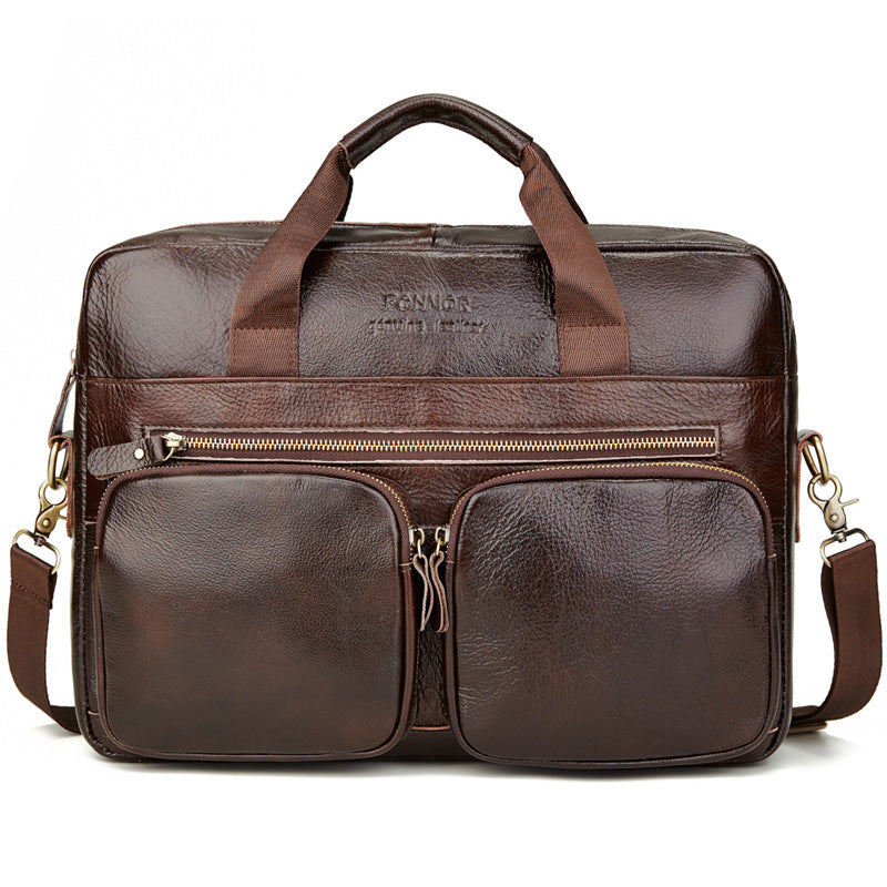 Mens Leather Briefcase Business Handbag