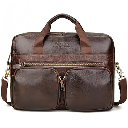 Men’s Leather Business Briefcase Classic Office Work Shoulder Laptop Handbag