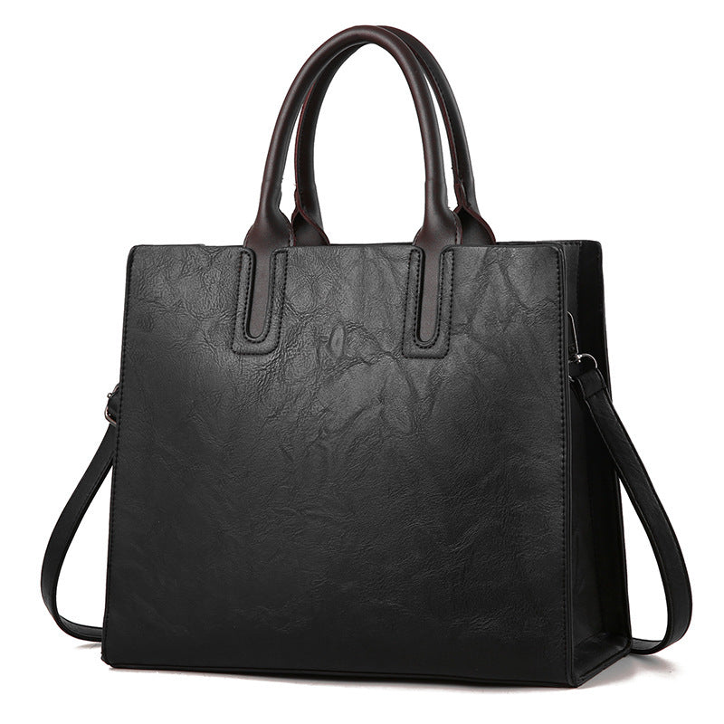 Women's Square Vertical Casual Handbag - Soft & Large Capacity