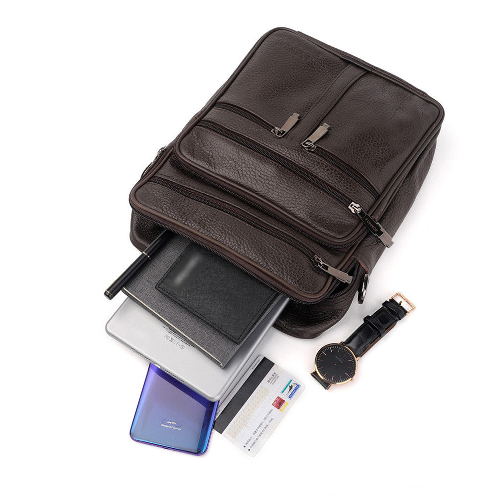 Men’s Leather Crossbody Shoulder Bag Casual Travel Business Handbag