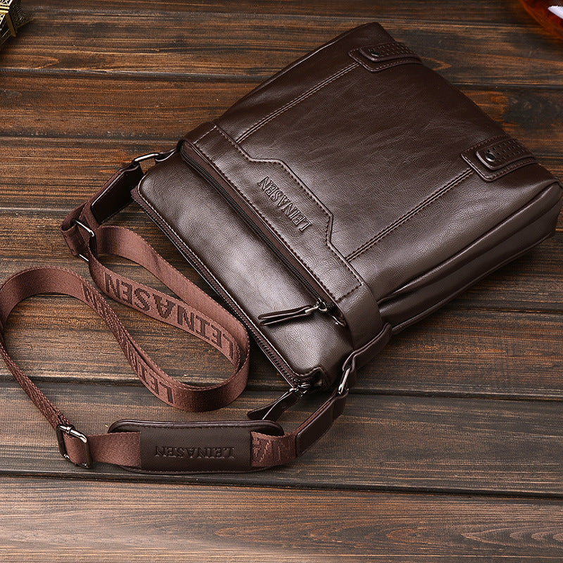 Men's Leather Messenger Bag Business Shoulder Bag For Daily Use