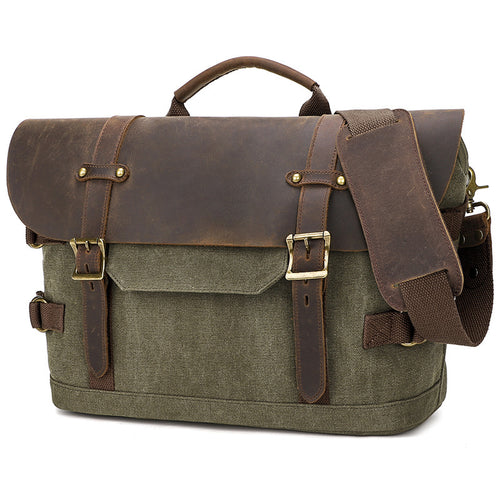 Men’s Canvas Shoulder Bag Casual Crossbody Messenger Satchel for Travel
