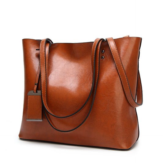 Women’s Classic Elegant Leather Handbag Simple Shoulder Tote Purse Bag