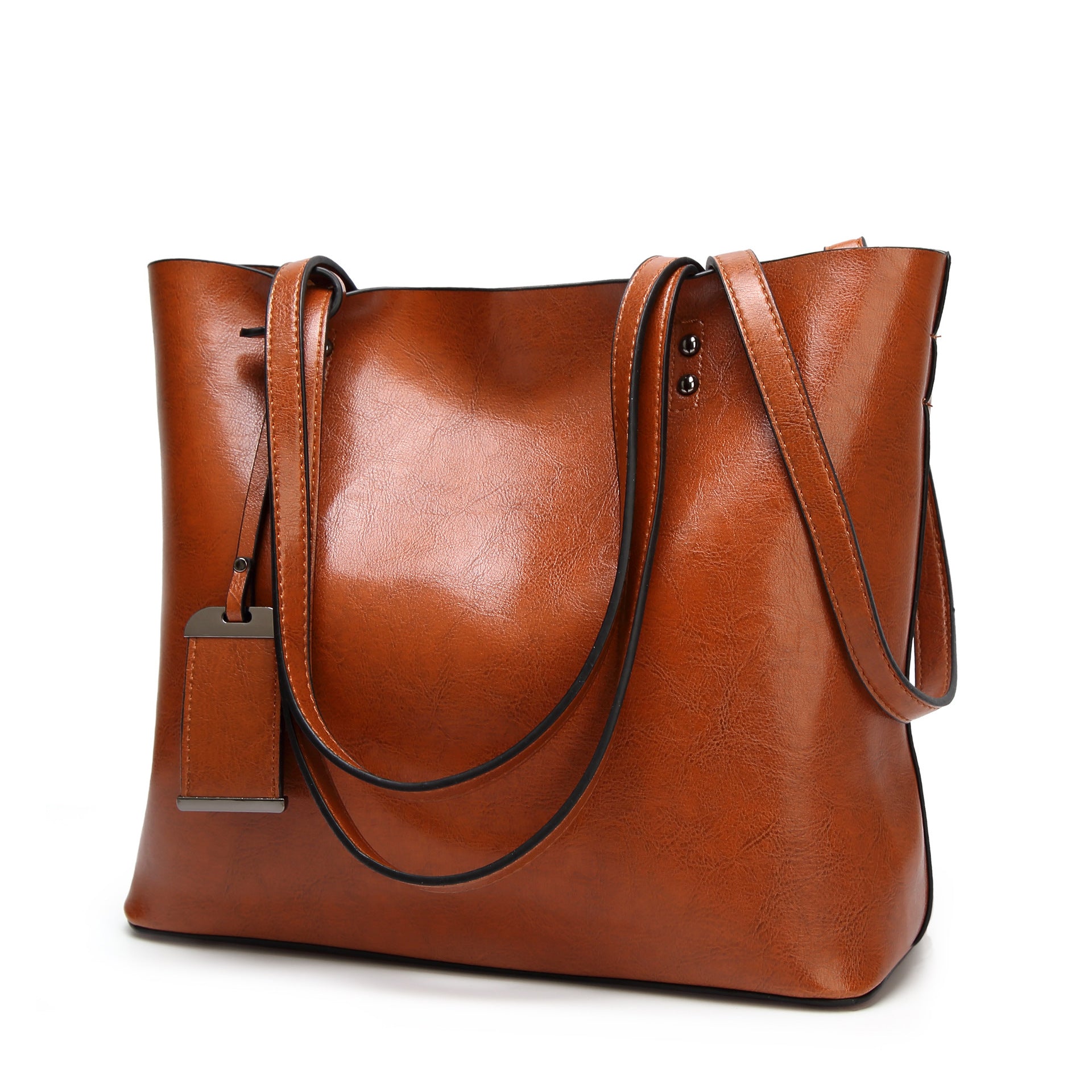 Women's Classic Leather Handbag - Elegant & Simple