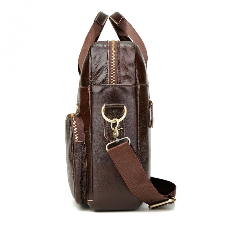 Mens Leather Briefcase Business Handbag