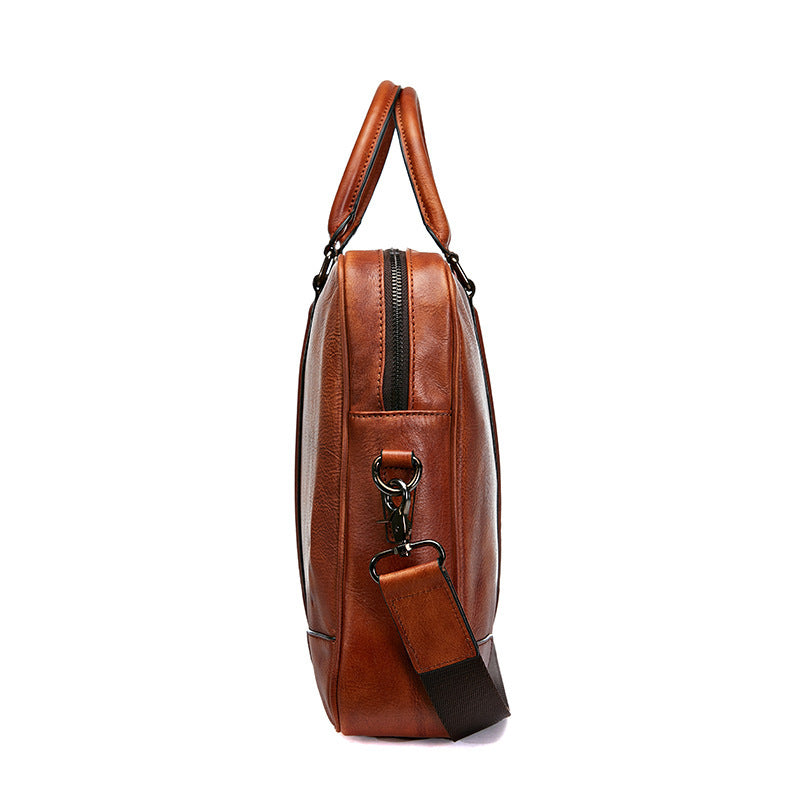 Mens Skeleton-skin Genuine Leather High-grade Briefcase