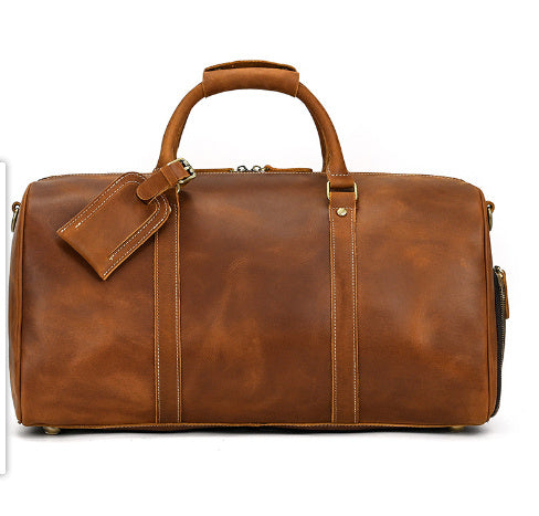 Mens Leather Travel Bag | Crazy Horse Leather Retro Duffel Bag