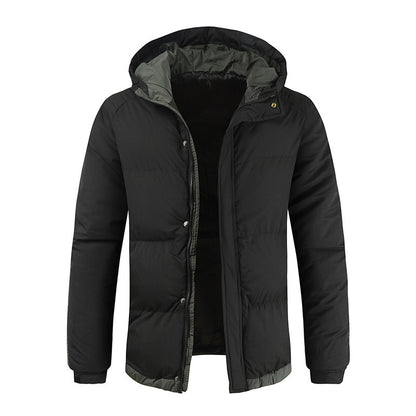 Men's Thick Winter Down Jacket with Streetwear Cotton Warmth