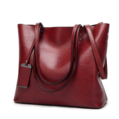 Women’s Classic Elegant Leather Handbag Simple Shoulder Tote Purse Bag