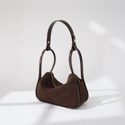 Women’s Frosted Underarm Handbag Luxury Soft Leather Pillow Shoulder Bag