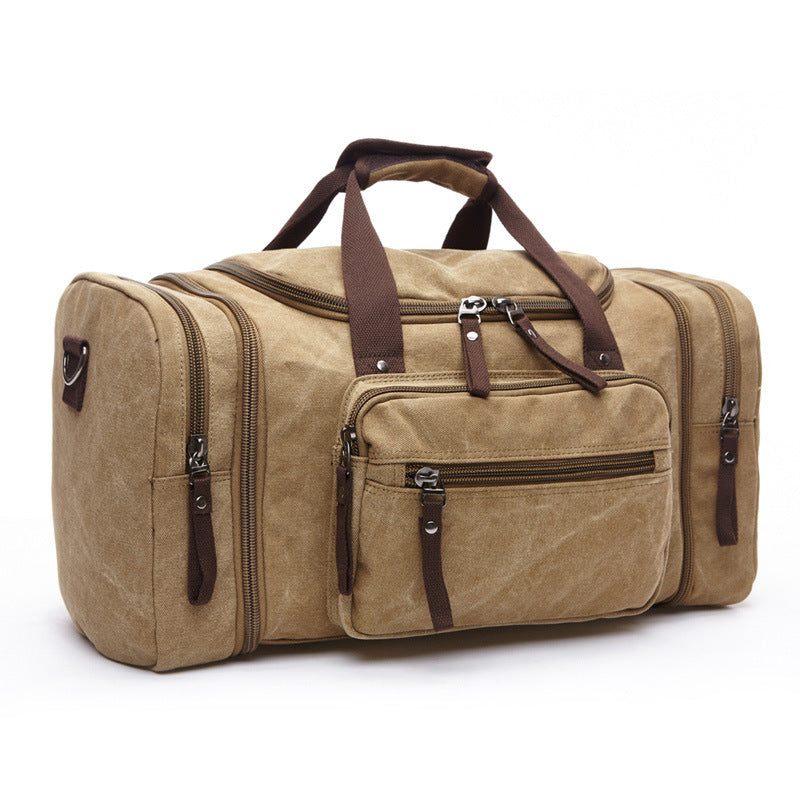 Men's High Capacity Canvas Travel Waterproof Soft Handbag Tote