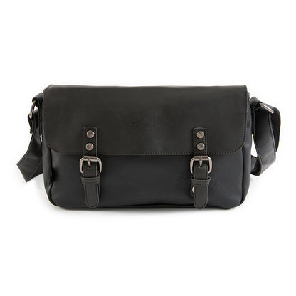 Men’s Retro PU Leather Flip Shoulder Bag Stylish Literary Satchel