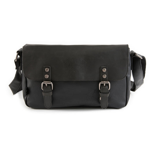 Men’s Retro PU Leather Flip Shoulder Bag Stylish Literary Satchel