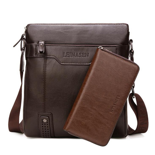 Men's Leather Messenger Bag Business Shoulder Bag For Daily Use