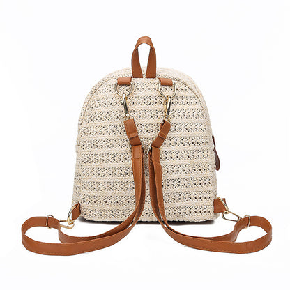 Women’s Straw Woven Casual Backpack for Travel and Everyday Style