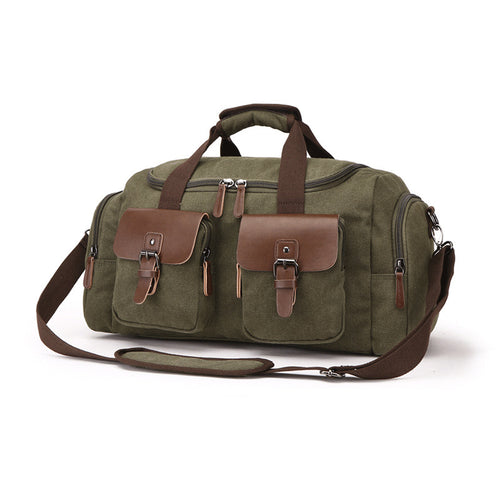 Men’s European American Style Portable Canvas Travel Shoulder Duffle Bag