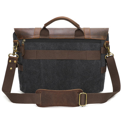 Men’s Canvas Shoulder Bag Casual Crossbody Messenger Satchel for Travel