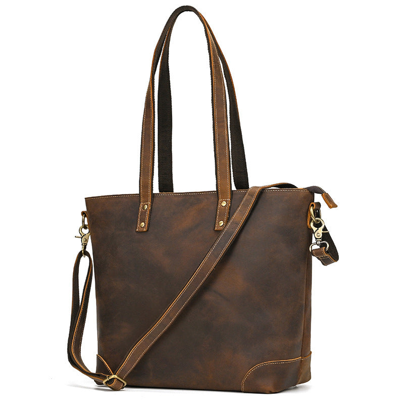 Womens Luxury Horse Leather Tote Bag | Large Capacity & Genuine Leather