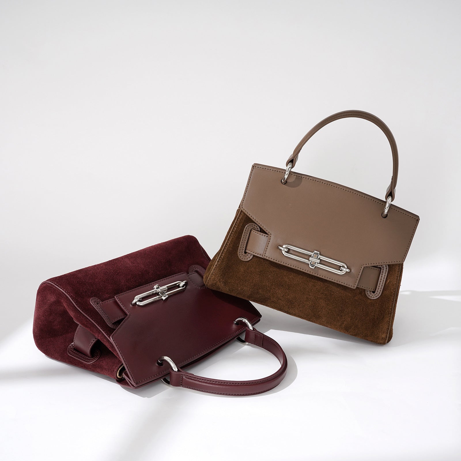 Womens Luxury Shoulder Messenger Bag | Dual Tone Leather Handbag