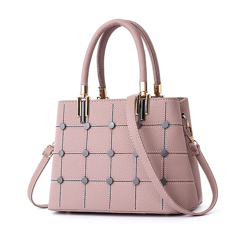 Womens Luxury Rivet Large Capacity Handbag