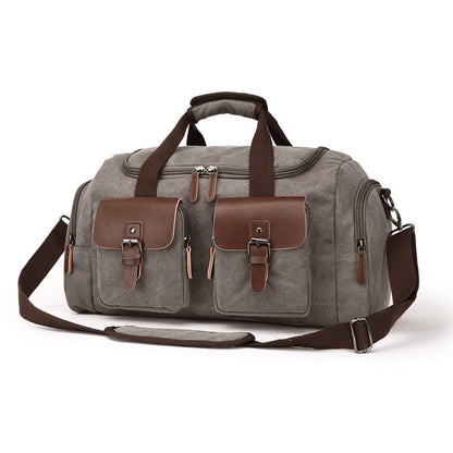 Men’s European American Style Portable Canvas Travel Shoulder Duffle Bag