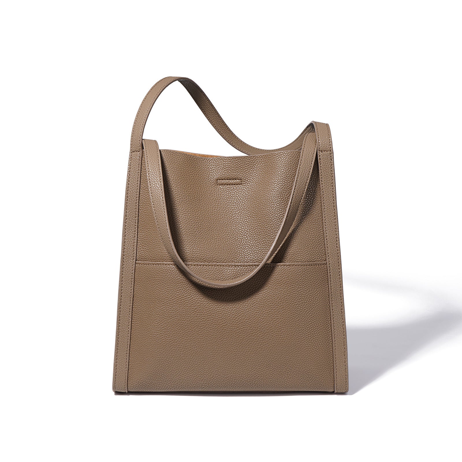 Women's Large Capacity Shoulder Bag | Sentong Qin Bucket First Layer Cowhide Tote