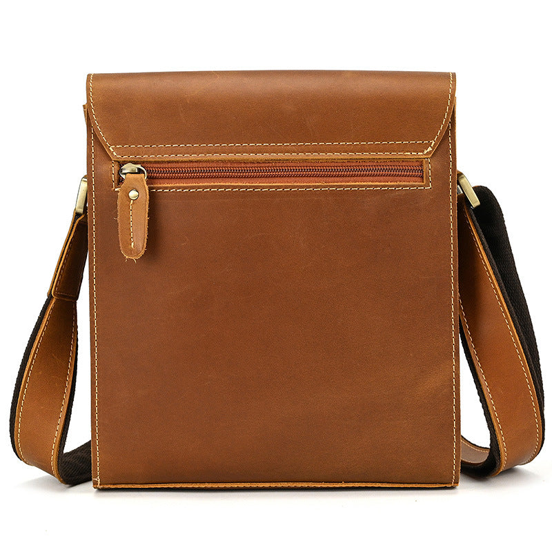 Mens First Layer Cowhide Crossbody Bag | Crazy Horse Leather Shoulder Bag