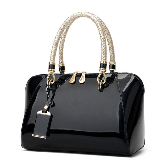 Women's Patent Leather Glossy Handbag One Shoulder Diagonal Bag