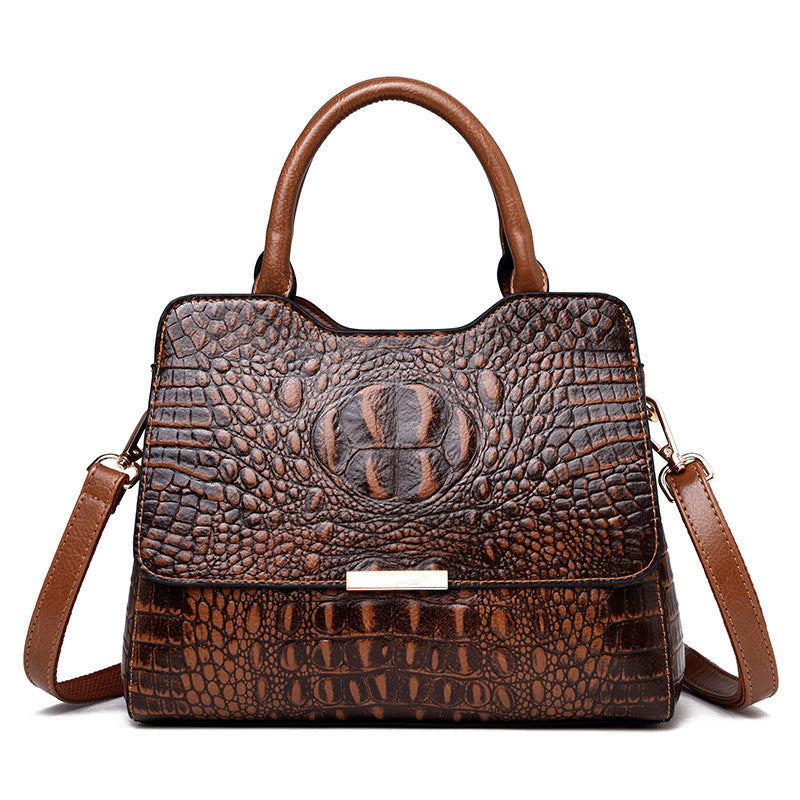 Womens Patent Leather Luxury Crocodile Pattern Hand Bag