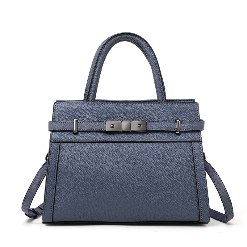 Women's Luxury Handbag | Genuine Leather Clamshell Bag