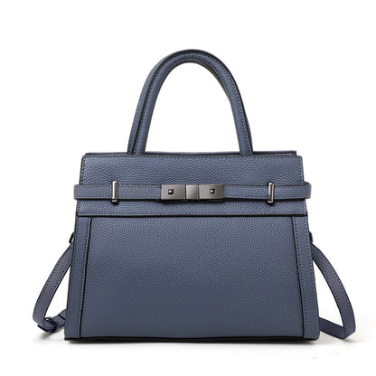 Women’s Luxury Genuine Leather Clamshell Handbag Stylish Shoulder Purse