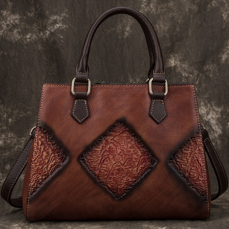 Womens Top Layer Cowhide Retro European Luxury Handbag