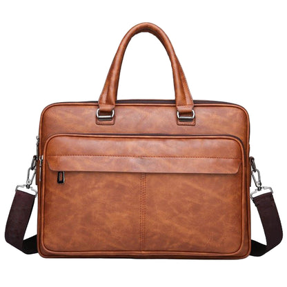 Men’s Simple Business Handbag Stylish Leather Briefcase Office Work Bag