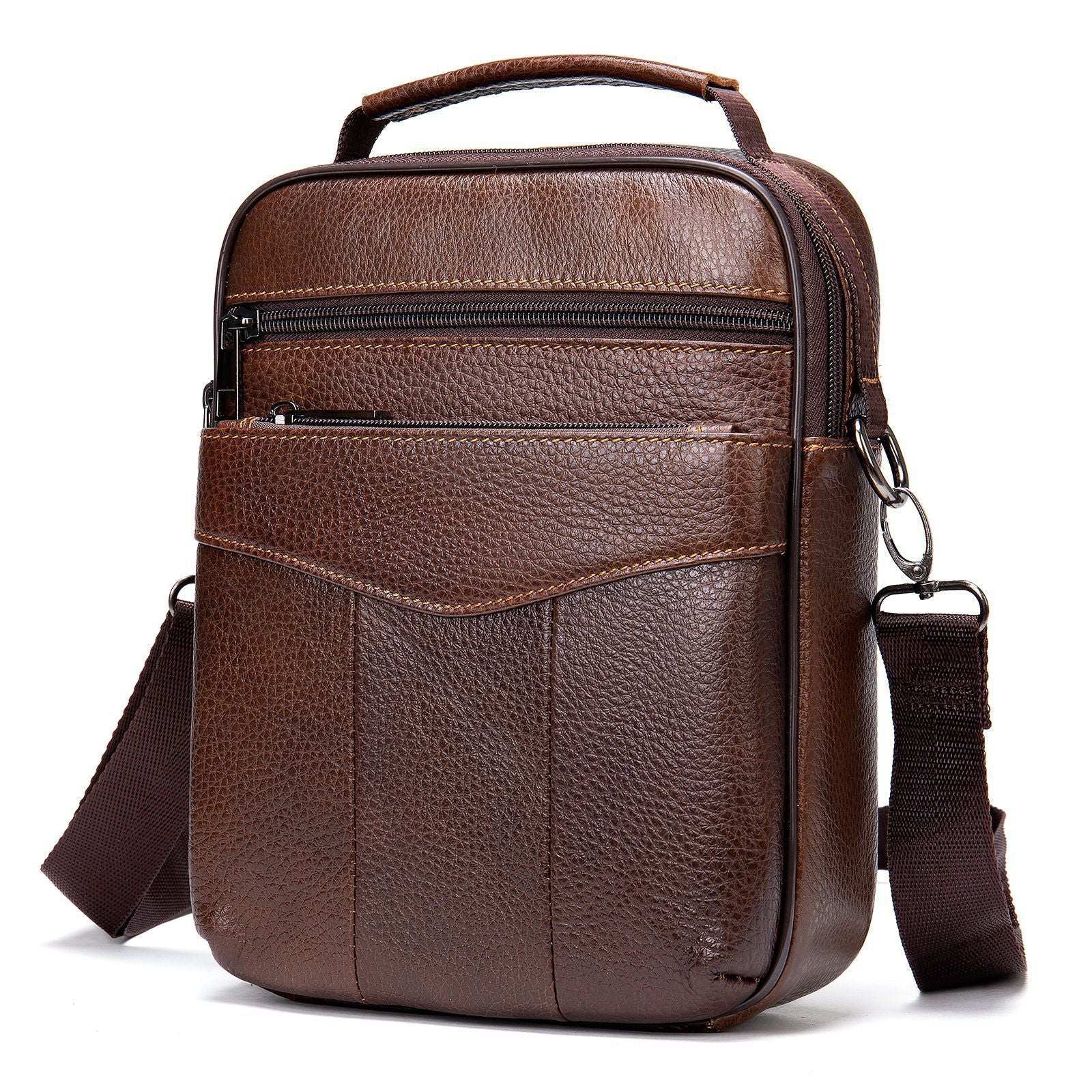 Men's Leather Casual Messenger Bag | First Layer Cowhide
