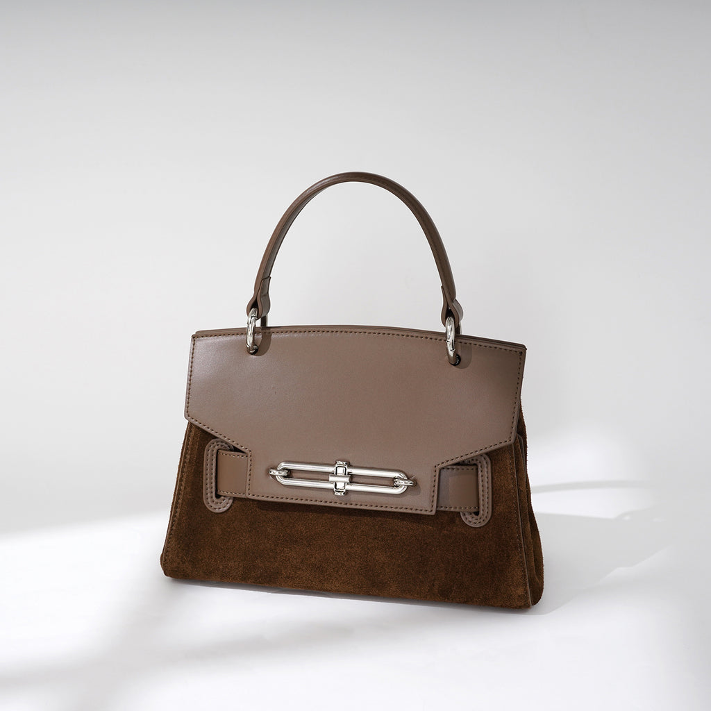 Womens Luxury Shoulder Messenger Bag | Dual Tone Leather Handbag