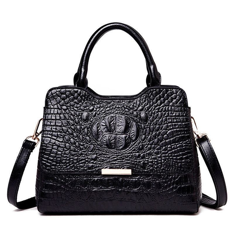 Womens Patent Leather Luxury Crocodile Pattern Hand Bag