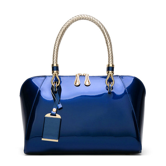 Women's Patent Leather Glossy Handbag One Shoulder Diagonal Bag