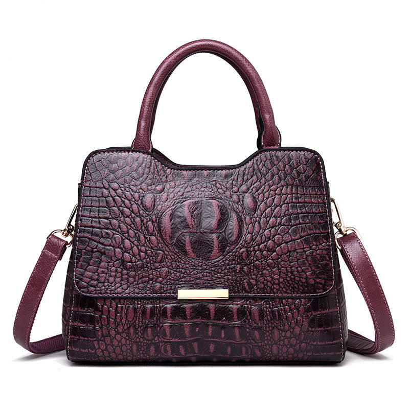 Womens Patent Leather Luxury Crocodile Pattern Hand Bag
