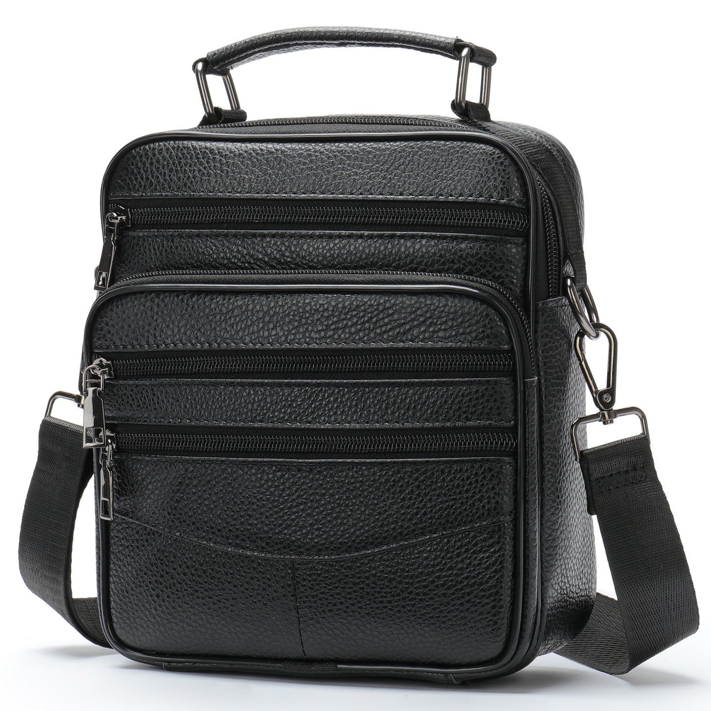 Men’s Casual Leather Messenger Bag First Layer Cowhide Shoulder Satchel