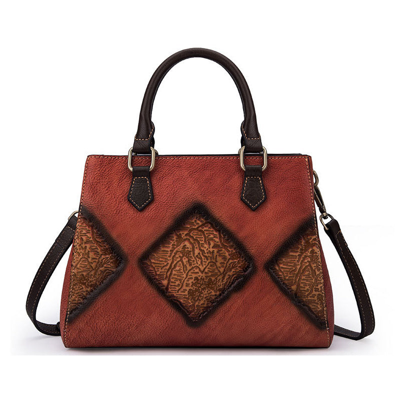Womens Top Layer Cowhide Retro European Luxury Handbag