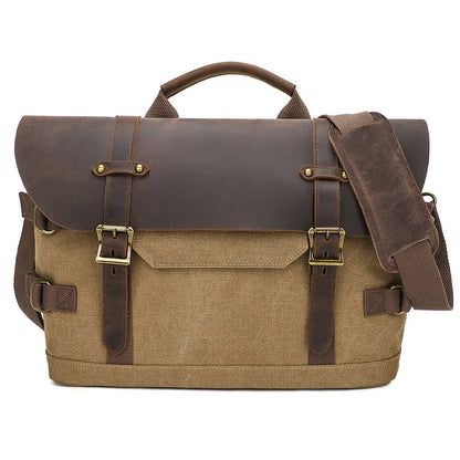 Men’s Canvas Shoulder Bag Casual Crossbody Messenger Satchel for Travel