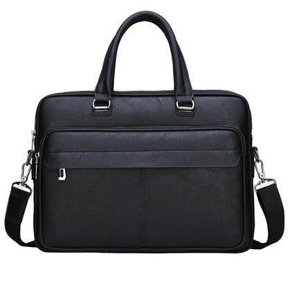 Men’s Simple Business Handbag Stylish Leather Briefcase Office Work Bag