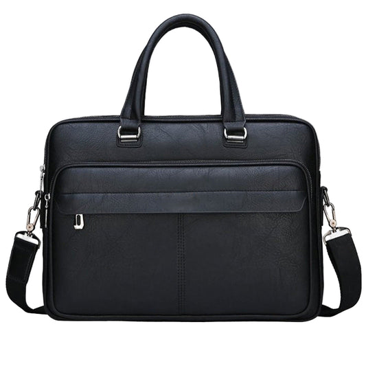 Men’s Simple Business Handbag Stylish Leather Briefcase Office Work Bag