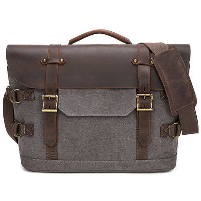 Men’s Canvas Shoulder Bag Casual Crossbody Messenger Satchel for Travel