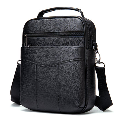 Men’s Casual Leather Messenger Bag First Layer Cowhide Shoulder Satchel