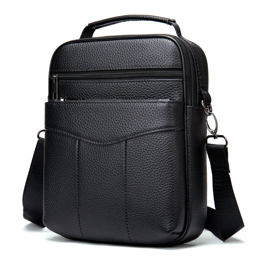 Men’s Casual Leather Messenger Bag First Layer Cowhide Shoulder Satchel