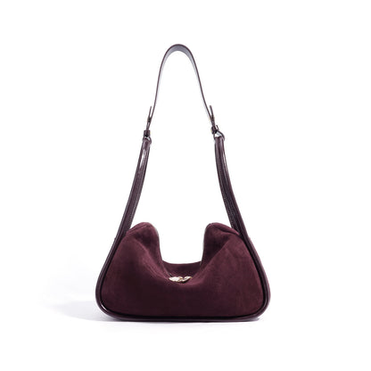 Women’s Frosted Underarm Handbag Luxury Soft Leather Pillow Shoulder Bag