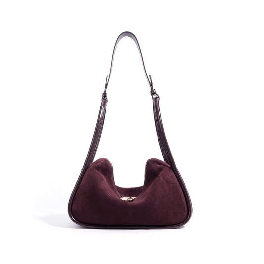 Women’s Frosted Underarm Handbag Luxury Soft Leather Pillow Shoulder Bag